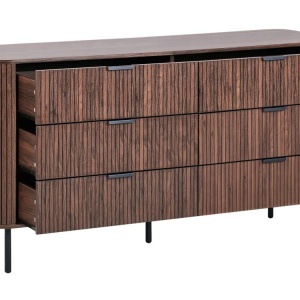 Produs Resigilat Comoda Re-Bloom Bradley, 6 sertare, MDF/fier, 153x47x81 cm, 20 kg, maro inchis - Verificat A - Img 2