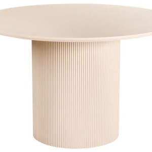 Produs Resigilat Masa de sufragerie rotunda Re-Bloom Newell, MDF, diametru 120 cm, inaltime 75 cm, 4 persoane, bej deschis - Verificat A