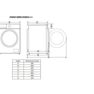 Produs Resigilat MASINA DE SPALAT RUFE SLIM HEINNER HWM-M8014SMA+++, CAPACITATE 8KG, VITEZA DE CENTRIFUGARE 1400RPM, CLASA ENERGETICA A, MOTOR INVERTER, 15 PROGRAME, DISPLAY DIGITAL, PROGRAM RAPID 15 MIN, PROGRAM STEAM WASH, PROGRAM DELICATE, CLATIRE SUPL - Img 2
