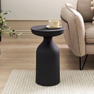 Produs Resigilat Masuta laterala Re-Bloom Tenjo, metal, 33x33x50 cm, 10 kg, negru - Verificat A - Img 3
