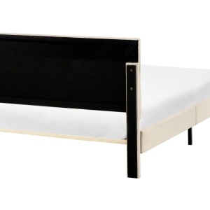 Produs Resigilat Pat Re-Bloom Lonzac, 120x200 cm, catifea/lemn, somiera 12 lamele, tablie 125x51 cm, picioare 28 cm, bej - Verificat A - Img 4
