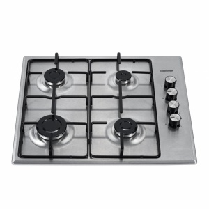 Produs Resigilat Plita incorporabila Heinner HBH-S584I-IX, Gaz, 4 arzatoare, Gratar email, Control lateral, Aprindere electrica, Dispozitiv de siguranta, Duze GPL incluse, Dimenziuni (LxA): 58x51 cm, Culoare: Inox - Img 3