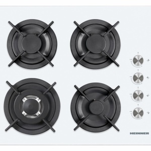 Produs Resigilat PLITA INCORPORABILA HEINNER HBH-V4IWF-GWH, GAZ, 4 ARZATOARE, WOK, GRATAR FONTA, CONTROL LATERAL, ARINDERE ELECTRICA, DISPOZITIV DE SIGURANTA, DUZE GPL INCLUSE, DIMENZIUNI (LXA): 59X52 CM, CULOARE: STICLA ALBA