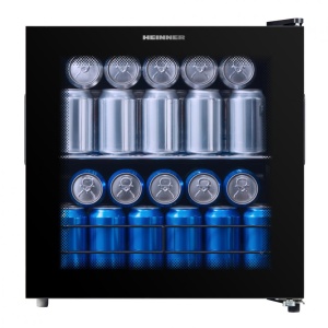 Produs Resigilat Racitor de bauturi Heinner HBC-M44BKE, clasa energetica: E, capacitate totala: 44L, capacitate incarcare: 48 doze (355 ml), control mecanic cu termostat ajustabil, 1 raft din sticla, usa reversibila, dimensiuni (WxDxH): 47 x 44 x 49.5 cm, - Img 3