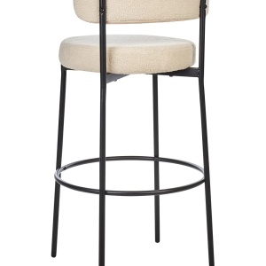 Produs Resigilat Set 2 scaune de bar Re-Bloom Allison, textil/metal, 50x50x97 cm, suport picioare, 120 kg, bej deschis/negru - Verificat A - Img 4