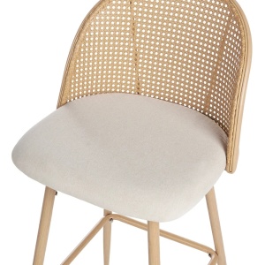 Produs Resigilat Set 2 scaune de bar Re-Bloom Cornell, lemn masiv/in, 46x51x104 cm, 120 kg, bej/natur - Verificat A - Img 5