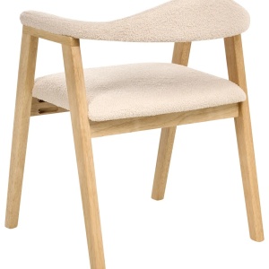 Produs Resigilat Set 2 scaune de masa Re-Bloom Oneco, lemn cauciuc/MDF/textil, 56x62x72 cm, 100 kg, natur/bej - Verificat A - Img 5