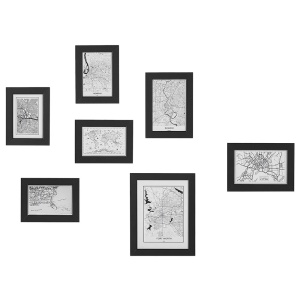 Produs Resigilat Set 7 rame foto Re-Bloom Denkoro, MDF/hartie, 8x9 cm, cadru 2cm, negru - Verificat A
