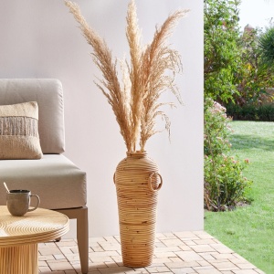 Produs Resigilat Vaza decorativa Re-Bloom Elatia, ratan, 20x20x50 cm, natur - Verificat A - Img 2