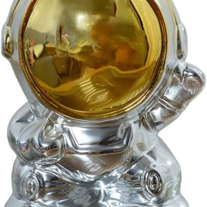 Pusculita Hosoncovy, model astronaut, ceramica, argintiu/auriu, 17 x 11,5 cm