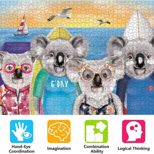 Puzzle cu 1000 de piese AICHUANGBAO, koala, hartie, multicolor, 50 x 70 cm - Img 5