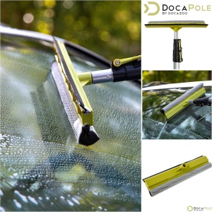 Racleta cu burete pentru geamuri compatibila cu manerul extensibil DocaPole, cauciuc/plastic, negru/galben - Img 2
