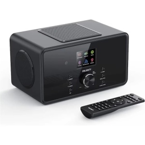 Radio internet global Bluetooth DAB+, 2.1, cu subwoofer integrat, 100 W, Radio FM, Spotify Connect, telecomanda, negru, Resigilat, Grad A