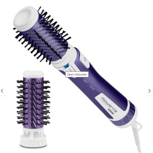 RESIGILAT – Perie rotativa Rowenta Brush Activ’ Volume&Shine 2 CF9530F0, 1000W, 2 trepte de temperatura si viteza, ionizare, 2 perii, invelis ceramic, Mov
