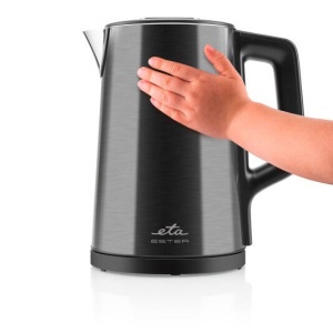 RESIGILAT - Fierbator electric ETA Ester 4597 90000, 2200W, 1.5 litri, 40 la 100 °C, otel inoxidabil, pereti dubli, negru - Img 3