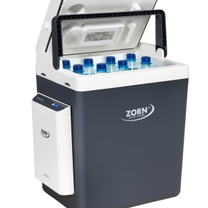 RESIGILAT - Lada frigorifica auto si camping ZORN Z 32 LNP, 29 litri, alimentare 12V/230V + acumulator extern Li-ion 20.8 Ah, racire-incalzire, alb-gri - Img 2