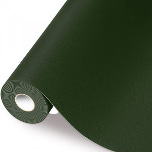 Rola de piele ecologica adeziva Tarocat, verde inchis, 15 x 200 cm