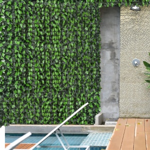 Rulou artificial de gard viu, polietilena/tesatura, verde, 300 x 100 cm, Resigilat, Grad A - Img 4