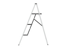 Scara pliabila cu 3 trepte, aluminiu, argintiu, 44,5 x 65,2 x 88,8 cm, Resigilat, Grad A - Img 3