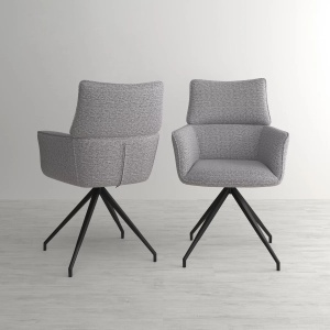 Scaun din textil Paolo, gri - Img 2