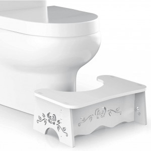 Scaun inaltator pentru toaleta Ellenge, lemn/plastic, alb, 43 X 17,5 X 28 cm - Img 1