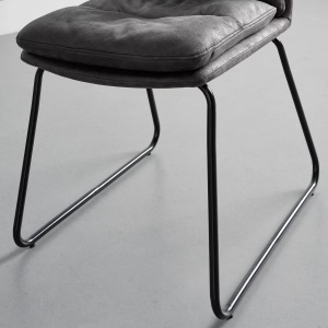 Scaun Kona, tapitat in catifea gri, 48/90/65 cm - Img 6