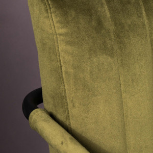 Scaun Stitched din catifea verde măsliniu - Img 7