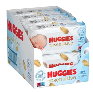 Servetele Umede Huggies Extra Care Sensitive, 8 pachete x 56, 448 buc, Resigilat, Grad A