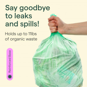 Set 100 saci de gunoi biodegradabili Nataka, verde, material compostabil, 9,8 L