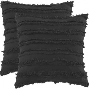 Set 2 huse pentru perna OMMATO, textil, negru, 55 x 55 cm