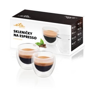 Set 2 pahare pentru espresso ETA 4181 93000, 80 ml, pereti dubli din sticla borosilicata - Img 3