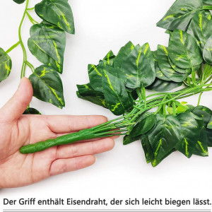 Set 2 plante de iedera agatatoare artificiala Sinzau, plastic/fier, verde, 90 cm / 4 cm - Img 5