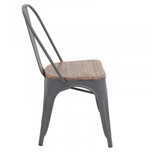 Set 2 scaune de masă Claremont din metal, gri, 83cm H x 44cm W x 51cm D - Img 3
