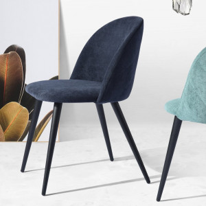 Set 2 scaune de masă tapițate Alto, albastru, 77,5cm H x 49cm W x 49,5cm D - Img 5
