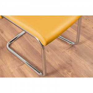 Set 2 scaune de masă tapițate Strout, muștar, 97 x x 57,5 cm - Img 6