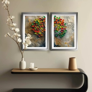 Set 2 tablouri decorative, MDF/lemn, 38x53 cm, multicolor - Verificat A · Re-Bloom - Img 5