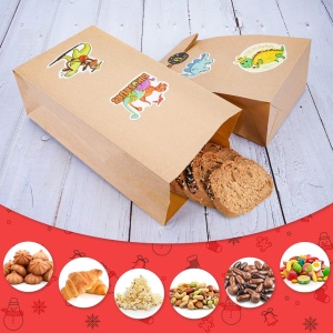 Set 24 pungi cu stickere, cleme si ata Thexiu, hartie/lemn, multicolor, 13 x 8 x 22 cm