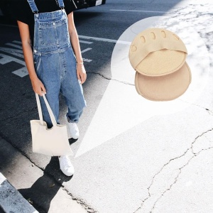 Set 3 perechi de tampoane pentru degetele picioarelor Tuknon, textil, bej