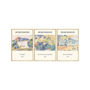 Set 3 tablouri decorative MDF/lemn masiv, 3x30x40 cm, MDF 3mm, cadru lemn 2 cm, design modern, multicolor - Verificat A · Re-Bloom