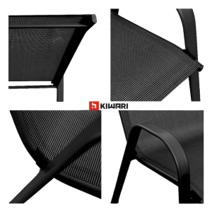 Set 32 scaune Kiwari Lago 55.5x72.5x92.5 cm, suprapozabile, 110 kg, interior/exterior, negru - Img 5