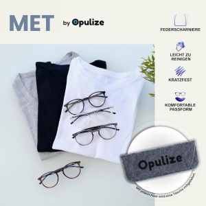 Set 4 perechi ochelari de vedere Opulize, plastic/sticla, negru, +1.00