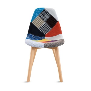 Set 4 Scaune Living/Bucatarie Karll, Sezut Spuma, Picioare Lemn Fag, Inaltime Sezut 46 cm, Design Modern Dining/Living, Capacitate 120 kg, Multicolor - Img 4