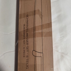 Set 5 cutite de bucatarie, din otel inoxidabil, 1 cutit de curatat din ceramica, Navaris, negru, Resigilat, Grad A - Img 6