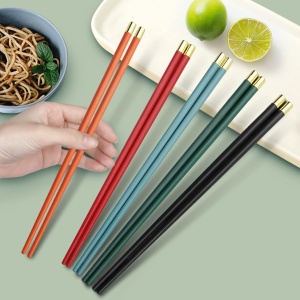 Set 5 perechi betisoare chinezesti Xinsheng, fibra de sticla/nailon, multicolor, 24 cm