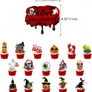 Set 53 decoratiuni de Halloween jioenyue, multicolor, latex/hartie - Img 7
