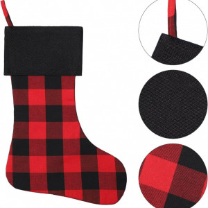 Set 6 ciorapi de Craciun Cootato, textil, rosu/negru, 46 cm - Img 6