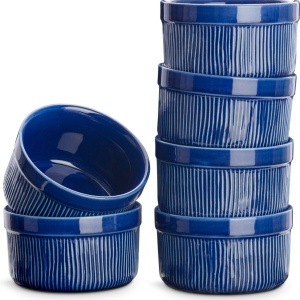 Set 6 forme pentru prajituri Navaris, din ceramica, albastru, Resigilat, Grad A