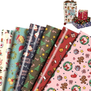 Set 6 role hartie de impachetat pentru Craciun Sunshine Smile, multicolor, 40 x 70 cm