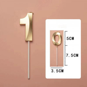 Set aniversar cu balon si lumanare pentru 4 ani REVIBOS, folie/ceara, auriu, 100 cm / 12,5 x 3,5 cm - Img 5