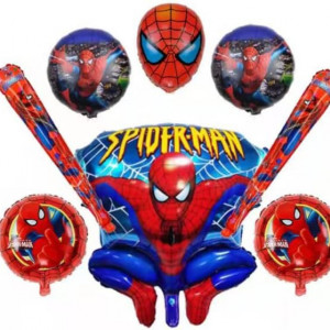 Set aniversar cu Spider-man Miotlsy, folie, multicolor, 6 piese